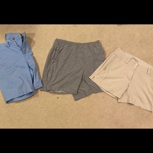 Three pairs of shorts (polo/lulu/Nike)
